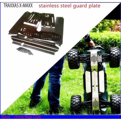 1/5 RC CAR TRAXXAS X-MAXX Upgrade Spare Parts Stainless Steel Guard Chassis Protection Plate Armor Protection Crash 6S & 8S