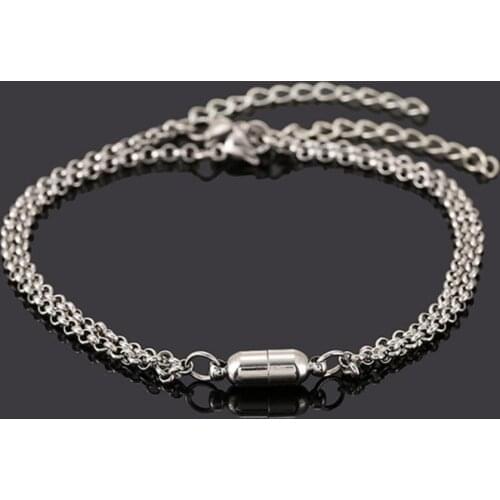 1 Pair Lovers Bracelets Anti-rust Magnet Attract Stainless Steel Anniversary Gift Set Couple