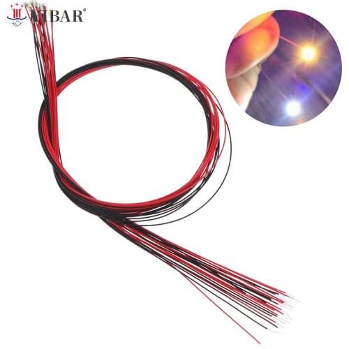 10Pcs 20cm T0603wm soldered micro litz wired leads warm white smd led 0603
