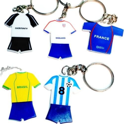 10Piece Key Chain w/ Football Socceer Team Uniform Shirt Kids Favour Pinata School Bag Party Favors Gift Novelty Birthday Prize