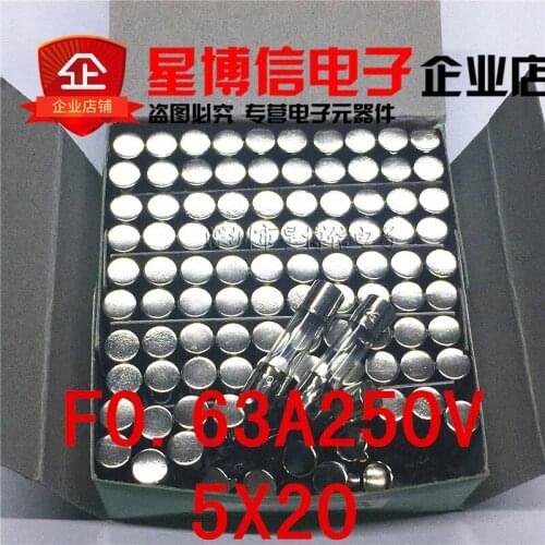 100 pcs/lot T630mA 250V 5 x 20mm Slow Blow Glass Tube Fuse, 630mA, 0.63A, 0.63 Amp