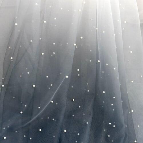 150cm*5meters soft net beaded tulle lace fabrics for wedding dress Lace fabric for home decoration doll clothing dresses