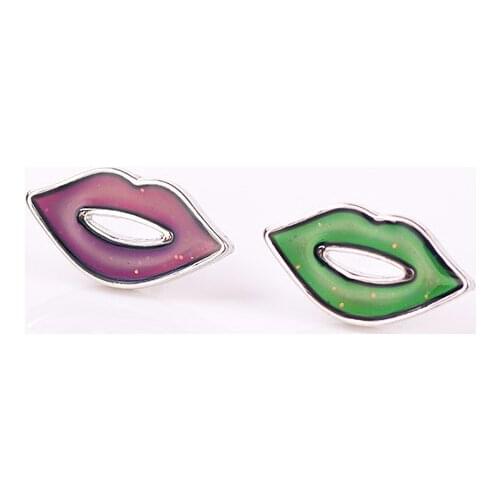 2020 Sexy Lips Mood Stud Jewelry Sexy Lips Moon Earring Temperature Control Color Change Feeling Emotional Gift For Girls
