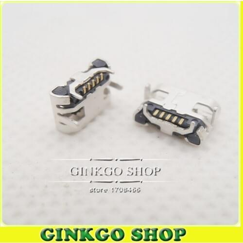 50pcs/lot,4 feet DIP 5P SMD Micro USB Connector V8 Port Charge Socket Micro USB Jack,Small Ox horn DIY for repair mobile phone