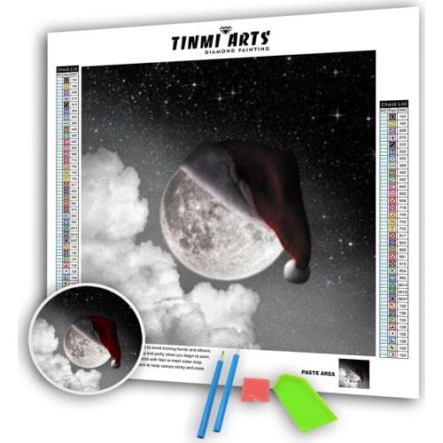 5D Diamond Painting Canvas Good Night Christmas Full Round Drill DIY Mosaic Cross Stitch Pattern Handmade Embroidery Decor