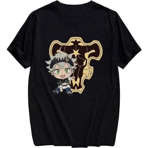 CLOOCL Black Cotton T-Shirts Fashion Brand Summer Cartoon Anime Black Clover 3D Printed Tshirt Casual Style Funny Cotton TShirts