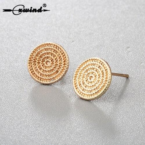Cxwind New Coiled up Rope Round Stud Earrings Post Jewelry Boho Earrings for Women Bijoux Jewelry Pendientes