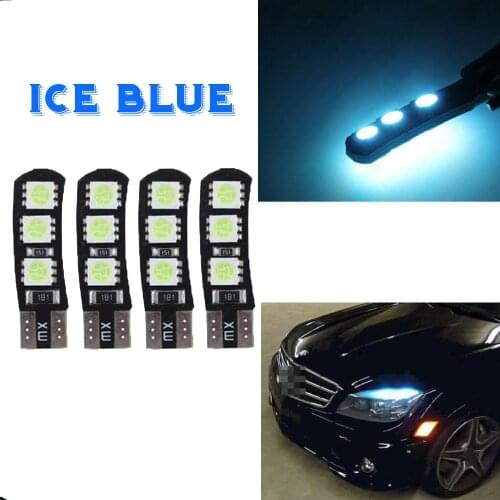 For Mercedes Benz W204 C300 C350 LED Light DC12V 8000K Ice Blue T10-6SMD Led Lights 158/164/168//2825/W5W Eyebrow Eyelid Lamp