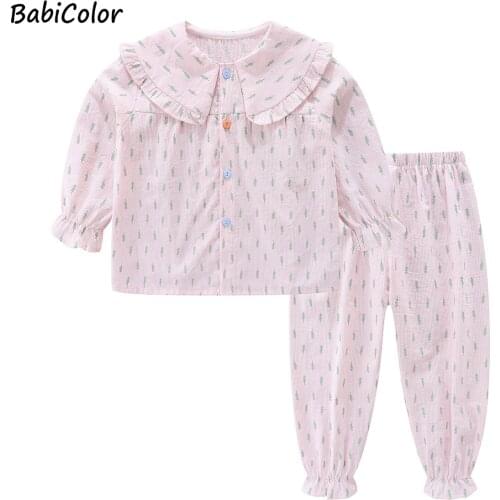 Girls cotton Pajamas Spring Autumn Long Sleeve Children Cloth Girl Sleepwear Sets Girls Pyjamas Sets for Kids Pajamas Set