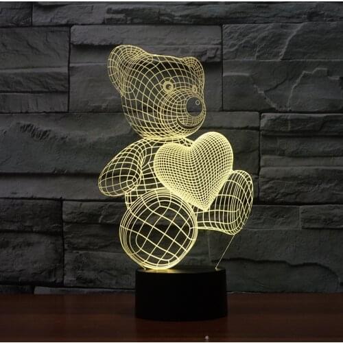 Creative Gift Led Usb 3d Lamp Acrylic Touch Stereo Atmosphere Night Lamp Lovely cartoon childrens toys 7 color change 3d Light