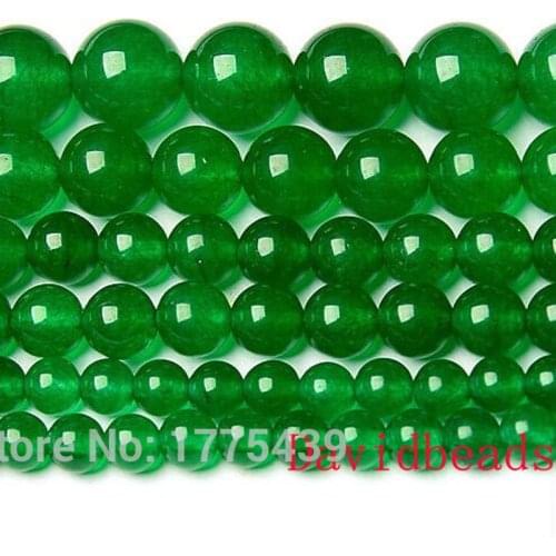 Factory Price Natural Stone Green Jadee Round Loose Beads 4mm 6mm 8mm 10mm 12MM Pick Size for Jewelry Making