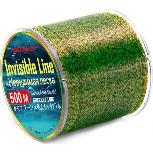 500m Invisible Fishing Line Spoted Line 3D Bionic Monofilament Fluorocarbon Coated Speckle Carp Nylon Thread Fly Fish Line