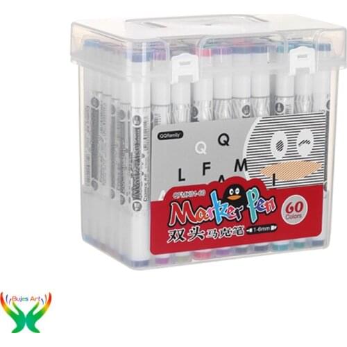 Comix marker 12/24/36/48/60 color hand-painted triangle rod marker double headed non-toxic marker pen students children using