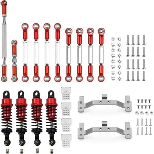 Metal Steering Link Rod Pull Rod Mount Seat Shock Absorber Set For MN D90 MN-90 MN99S 1/12 RC Car Upgrade Parts