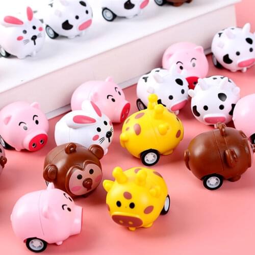 Cute Animal Pull Back Car Tiger Inertia Car Toys For Childrens Boys Girls Interesting Christmas New Year Kids Gifts Toys 1pcs