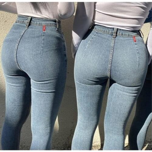 Fashion Ladies Jeans Sexy High Waist Sports Stretch Tights Sports All-Match Narrow-Leg Pants Fitness Running Sports Suit Women