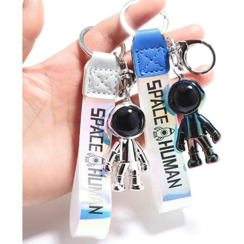 Fashion Robot Spaceman Astronaut Keychain Acrylic Rocket Saturn Alien Pendant Couple Keyrings Backpack Jewelry Key Chain Bag Car