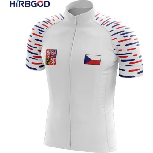 HIRBGOD 2021 Mens Short Sleeve Trikot for Czech Series Cycling Jersey National Flag Emblem Bicycle Shirt Anti-Crease,TYZ955-01