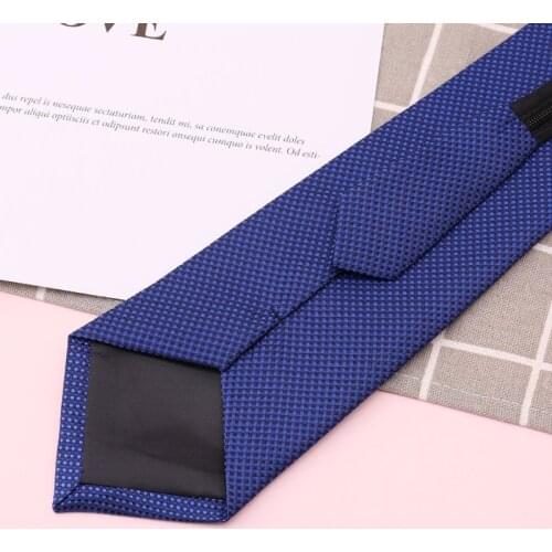 Mens Classic Solid Color Striped Plaid Woven Groom Neck Tie Adjustable Zipper 2XPC