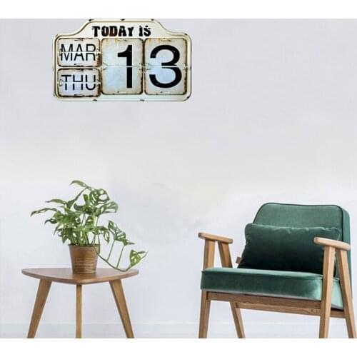 Retro Desk Metal Flip Calendar Easily Adjusted Standing Vintage Desk Calendar Room Decor Perpetual Desk Calendar Home