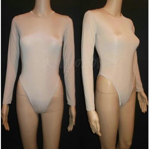 New Sexy High Cut Thong Bodysuit Long Sleeve Turtleneck Bottom Wear Pole Dance Wear Erotic Lingerie Sexy Jumpsuit FX27
