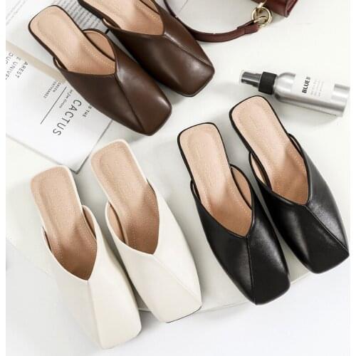 Spring Autumn New Low Heel Women Home Slides Leisure Fashion Simple Slippers Female Ladies Slippers