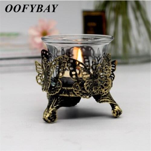 OOFYBAY Decorative Glass Candlesticks