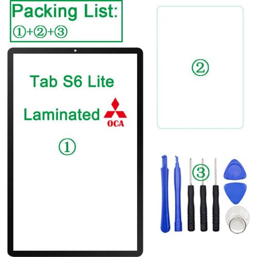 1Pcs Original For Samsung Galaxy Tab S6 Lite 10.4 P610 P615 P615N P617 Front Glass Touch Screen LCD Outer Panel Lens Replacement