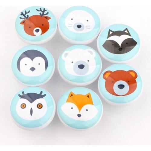 Print Ceramic Door Knobs Handles Furniture Drawer Knobs Cupboard Door Handles Single Hole Cabinet Handles With Screws YH2287