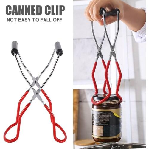 Canning Jar Lifter Tongs Stainless Steel Jar Lifter with Grip Handle Hot Bowl Clip Pot Dish Holder Steamer Plate Tong Kitchen