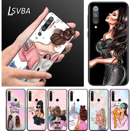 Cute Baby Mom Girls Silicone TPU Cover For Xiaomi Mi Note 11 10T 10 9 9T SE 8 Pro Lite Ultra 5G Phone Case Bag