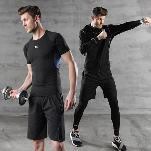 Fitness sportswear mens shapewear spring tights sportswear quick-drying suit training clothing