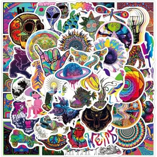 10/30/50PCS Variety Of Psychedelic Series Graffiti Sticker For Laptop Skateboard Luggage Motorcycle Fridge Waterproof Decal Toy