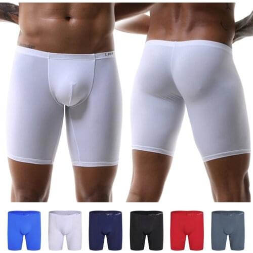 2021 New Men Underwear Sexy Low Rise Breathable Boxers High Elastic Underwear Boxers Viscose Trunks Male Panties
