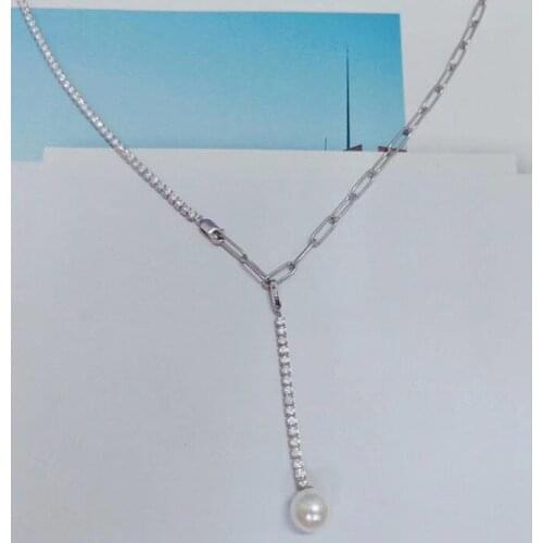 Designer Fashion 925 Sterling Silver Jewelry 3A Cubic Zirconia Party Necklace