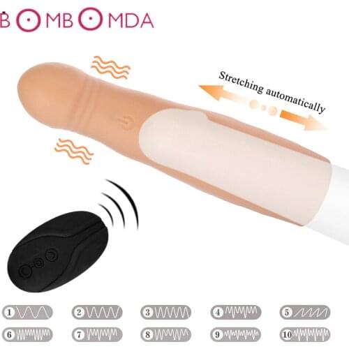 10 Frequency Dildo Vibrator Man Penis Sleeve Enlarger Penis Extender Charging G-Spot Vibrator for Men Women Sex Toys Masturbator