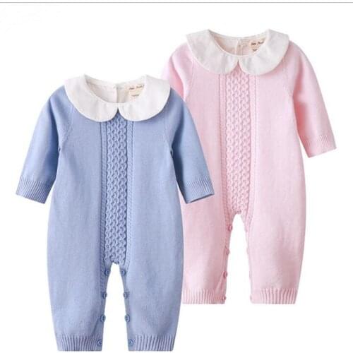 Knitted Baby Romper Autumn Newborn Knitting Baby Clothes Woolen Long-sleeve Infant Baby Jumpsuit Overalls Toddler Unisex onesie