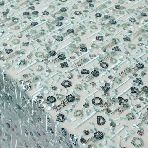 High quality new Gauze fabric Three dimensional embroidery with jacquard beads patchwork High dress dress cheongsam DIY tissu