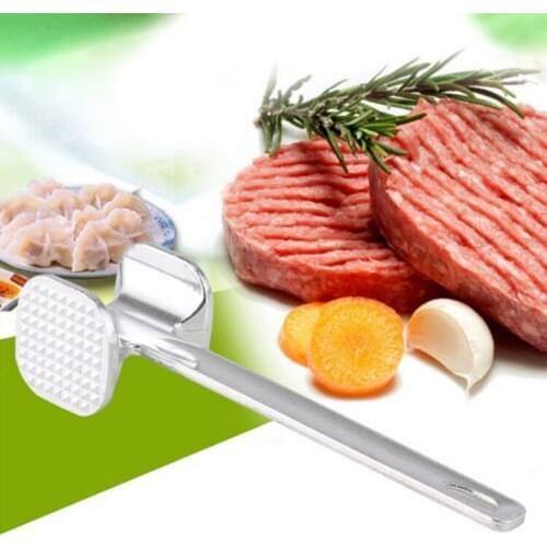 1PC Cast Aluminum Meat Tenderizer Hammer Two Sides Blade with Silver Head Handle LB 504