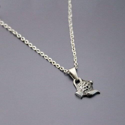 1pc Strange Thing DIY Teapot Stainless Steel Custom Necklace Punk Necklace Geeks Men Women Kids Halloween Cosplay Punk Jewelry