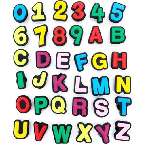 1Pack Alphabet A-Z Shoe Charms 26 English Letters Free Combination Digital Numeral Shoe Accessories Kids Party Gift Croc Jibz