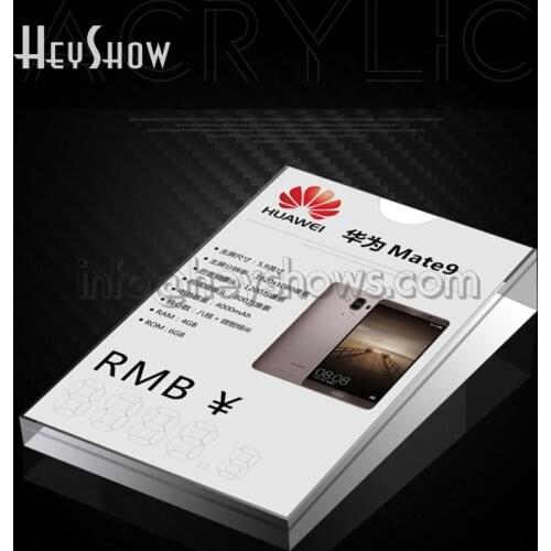 10x Mobile Phone Acrylic Price Tag Holder Tablet Price Label Display Transparent Stand On Desk For Digital Products Retail Shop