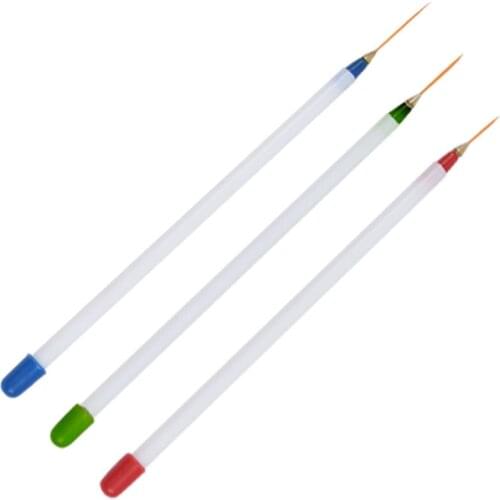 3Pcs/Set Nail Art Brushes For Manicure Gel White Handle Soft Head Drawing Dotting Stripe Pattern DIY Creative Craft Nail Art Pen