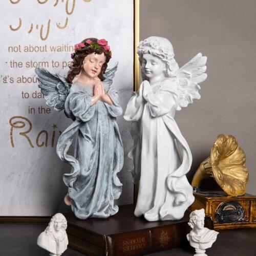 Antique Sculpture Gypsum Character Figure Prey Fairy Figurines Miniature Model Home Furnishing Statue Decoration home decor gift