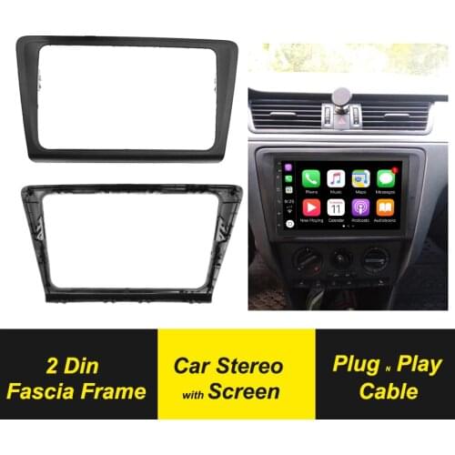 2Din Car Fascia For SKODA Rapid 2013 Stereo Radio Facia Frame DVD Android Player Panel Dash Mount Kit Adapter GPS Navigation