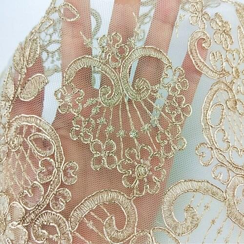 1 yard flowers Embroider1 yard lace trim water soluble Eyelash lace fabrics grenadine wedding dress bridal comely veil CG03