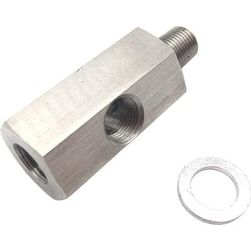 Oil Pressure Sensor 1/8''NPT Tee To NPT Adapter Turbo Supply Feed Line Gauge