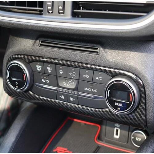 For Ford Focus 2019 2020 Carbon Fiber Interior Accessories Car Styling Air Conditioning Adjustment Switch Cover Trim