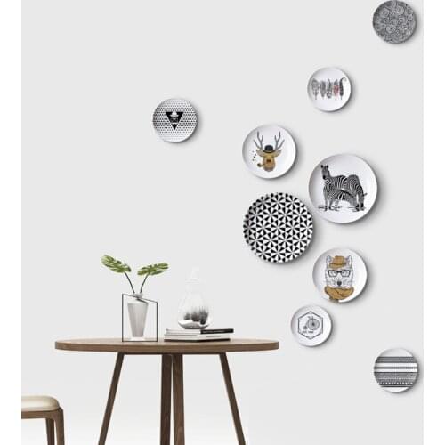 Home Art Ceramic Decoration Plate Personality Creative Wall Plate Wall Decoration Dining Room Living Room Wall Decoration