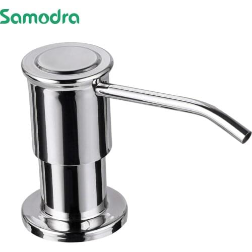 Samodra Liquid Soap Dispensers With 500ml bottle stainless steel pump for kitchen sink Built in Chrome/brushed Soap dispenser